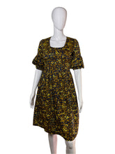 Load image into Gallery viewer, 1960&#39;s Navy and Yellow Floral Dress Size S
