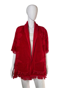 1970's Red Terrycloth Towel Robe Size M