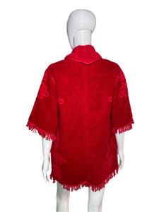 1970's Red Terrycloth Towel Robe Size M