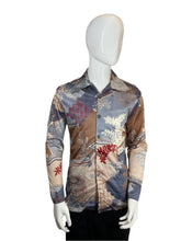 Load image into Gallery viewer, 1970&#39;s Leaves Disco Shirt Size S/M
