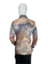 Load image into Gallery viewer, 1970&#39;s Leaves Disco Shirt Size S/M
