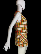 Load image into Gallery viewer, 1960s Orange Green and Yellow Houndstooth Vest – Size M
