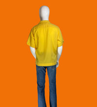 Load image into Gallery viewer, 1950s King Louie Canary Yellow Bowling Shirt – Size XL
