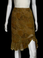 Load image into Gallery viewer, 2000s Animal Print Asymmetrical Ruffle Hem Pencil Skirt – Size M
