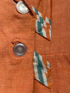 1940's Peach Linen Paul Sachs Jacket Size M
