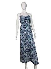 Load image into Gallery viewer, 1990's Long Blue Floral Sun Dress Size S
