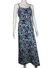 Load image into Gallery viewer, 1990's Long Blue Floral Sun Dress Size S
