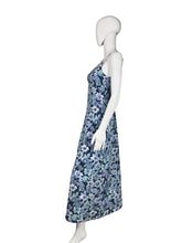 Load image into Gallery viewer, 1990's Long Blue Floral Sun Dress Size S
