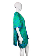 Load image into Gallery viewer, 1960's Green and Blue Cocktail Dress and Jacket Set Size M
