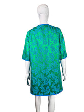 Load image into Gallery viewer, 1960's Green and Blue Cocktail Dress and Jacket Set Size M
