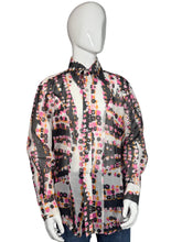 Load image into Gallery viewer, Colorful patterned shirt on a mannequin with a white background

