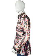 Load image into Gallery viewer, Colorful patterned shirt on a mannequin with a white background
