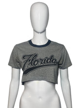 Load image into Gallery viewer, 1980s Florida Heather Gray Ringer Cropped T-shirt S
