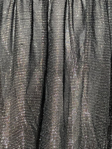 1980's Black and Silver Lamè Glitter Dress Size S