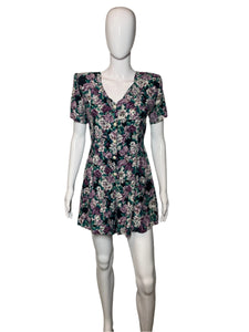 1990's Floral Rayon Romper Size S/M