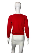Load image into Gallery viewer, Mannequin wearing a red sweater and white skirt on a plain background
