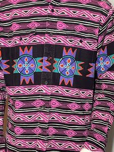 1990's SW Print Wrangler Western Shirt Size XL