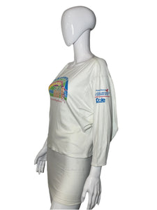 1986 Honolulu Marathon Cropped Long Sleeve Tee Size M