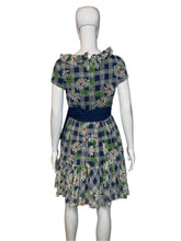 Load image into Gallery viewer, 1970's Flouncy Floral and Plaid Summer Dress Size S
