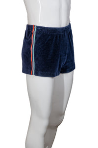 1970's Navy Blue Velour Track Shorts Size S/M