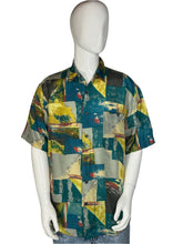 Load image into Gallery viewer, 1990&#39;s One Eight Hundred Abstract Silk Shirt Size M/L
