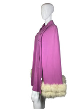 Load image into Gallery viewer, 1960&#39;s Lavender Cape with Faux Fur Trim One Size
