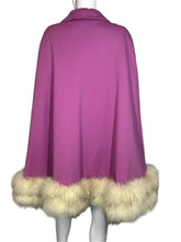 Load image into Gallery viewer, 1960&#39;s Lavender Cape with Faux Fur Trim One Size
