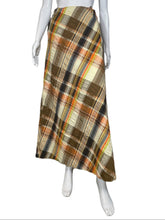 Load image into Gallery viewer, 1970&#39;s Seersucker Plaid Maxi Skirt  Size S
