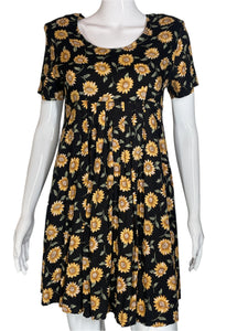 1990's Sunflower Baby Doll Dress Size M