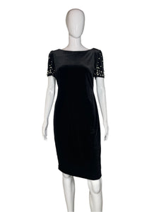 2000's Y2K Designer Velvet & Pearl Dress Size S/M