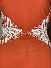 Load image into Gallery viewer, 1940&#39;s Beaded Coral Rayon Dress Size S
