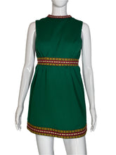 Load image into Gallery viewer, 1970&#39;s Green Poly Mini Dress Size XS
