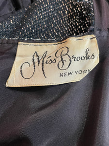 1950's Silver Lamè Vampy Cocktail Dress Size S
