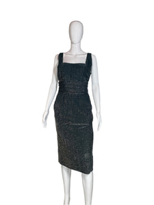 1950's Silver Lamè Vampy Cocktail Dress Size S