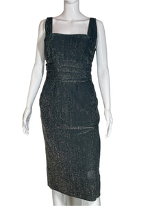 1950's Silver Lamè Vampy Cocktail Dress Size S