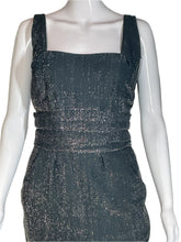 Load image into Gallery viewer, 1950&#39;s Silver Lamè Vampy Cocktail Dress Size S
