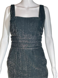 1950's Silver Lamè Vampy Cocktail Dress Size S