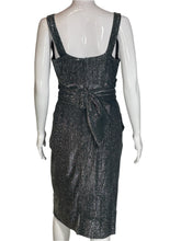 Load image into Gallery viewer, 1950&#39;s Silver Lamè Vampy Cocktail Dress Size S
