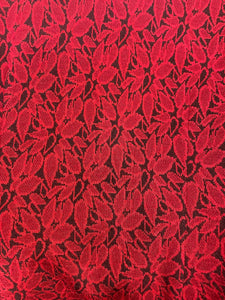 1960's Red and Black Knit Cheongsam Asian Cut Dress Size M