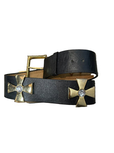 Vintage Christian Dior Black/Brown Leather Belt with Gold-Tone Buckle VTG Christian Dior Size 42 Dress Belt Reversible Brown Black  main image 2