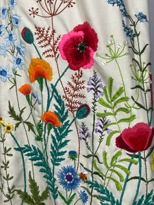 1970's Floral Embroidered Wrap Skirt Size S