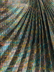 1970's Rainbow Lamé Pleated Cocktail Dress - Size XS