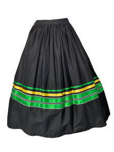 1950's Black Cotton Skirt Size S