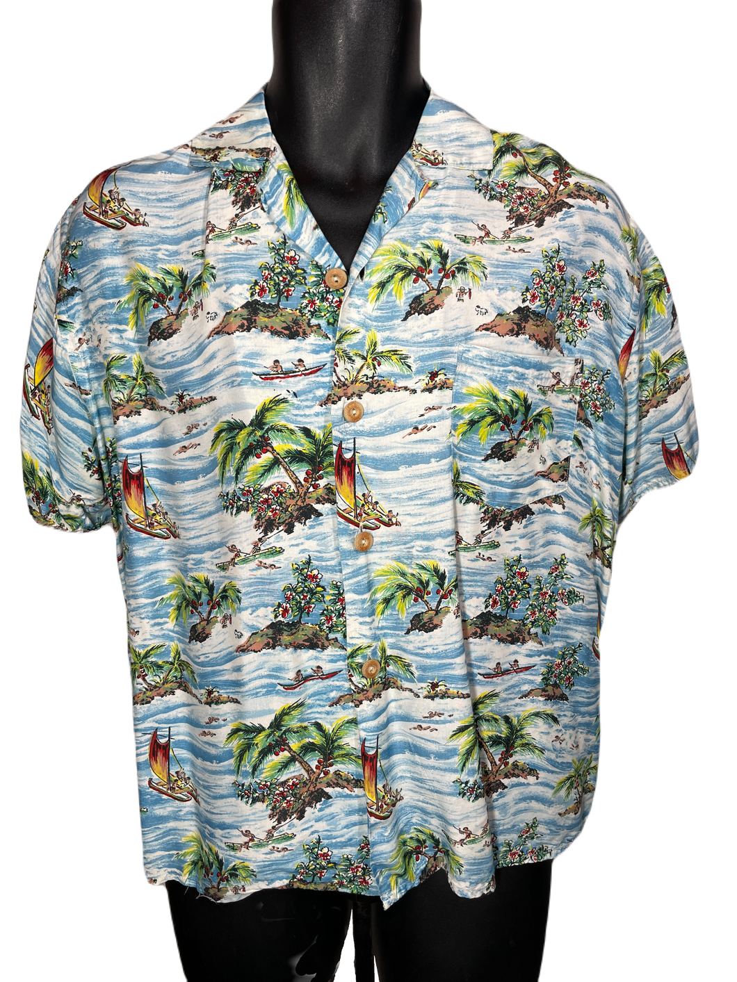 1950's Tiki Shirt Size L