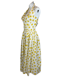 1960's Floral Party Dress with Wrap Size M