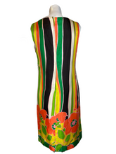 Load image into Gallery viewer, 1960&#39;s Striped Floral Shift Dress Size M
