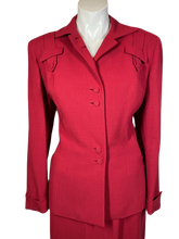 Load image into Gallery viewer, 1940&#39;s Wine Red Two Piece Skirt Suit Size M
