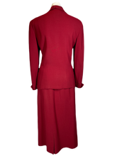 Load image into Gallery viewer, 1940&#39;s Wine Red Two Piece Skirt Suit Size M
