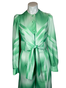 1970's Minty Fresh Polyester Jumpsuit Size S