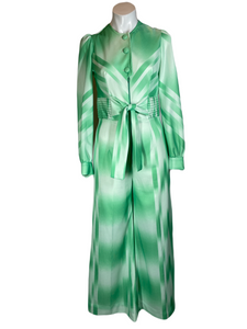 1970's Minty Fresh Polyester Jumpsuit Size S